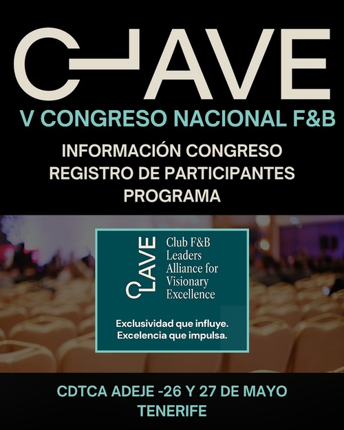 Asiste al V Congreso Nacional F&B los días 26 y 27 de mayo.